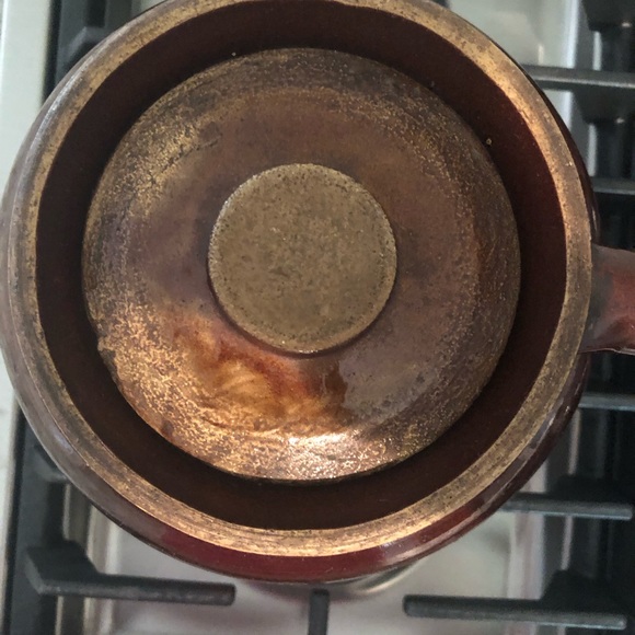 1920’s Robinson-Ransbottom Pottery Company 3qt stoneware pot w/lid blue crown - Picture 5 of 5